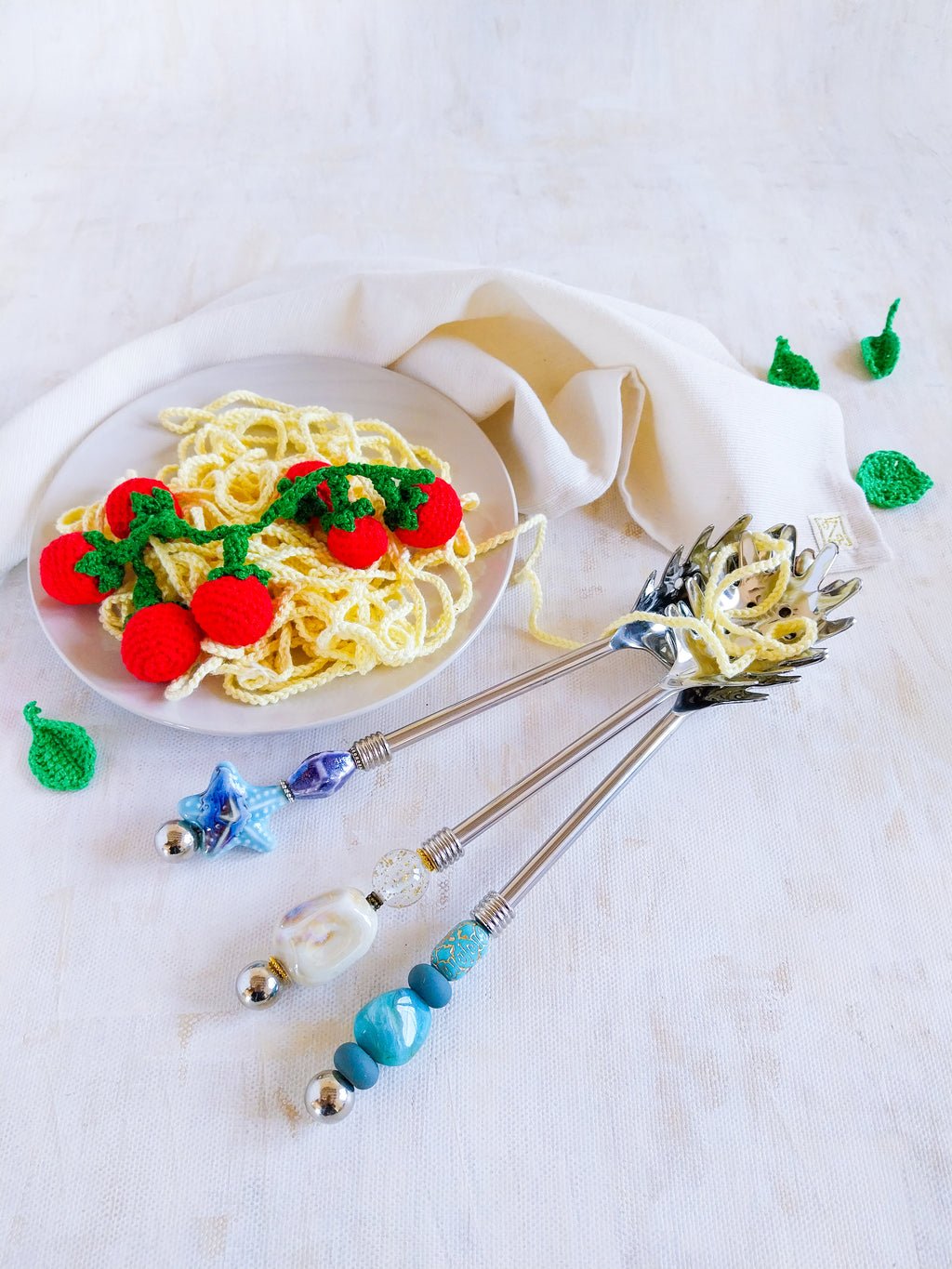 Beaded Pasta Spoons for the all-around pasta lover. With a dash of artistry to complement your Italian-inspired cuisine.