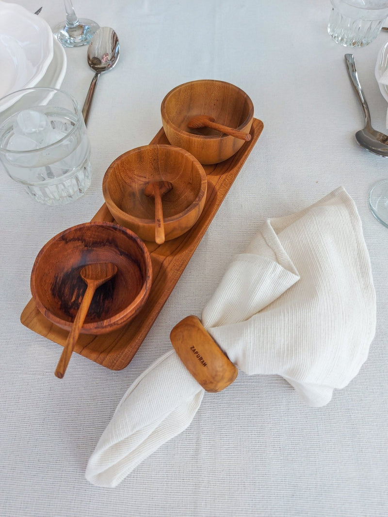 Wooden Napkin Rings - Set of 4, to Complement our Tablecloths and Napkins - Zapurah - Table Decor - www.zapurah.com