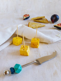 Cheese Knife Beaded with Green and Turqoise Beads for Cutting Cheeses - Zapurah - Home Decor - www.zapurah.com