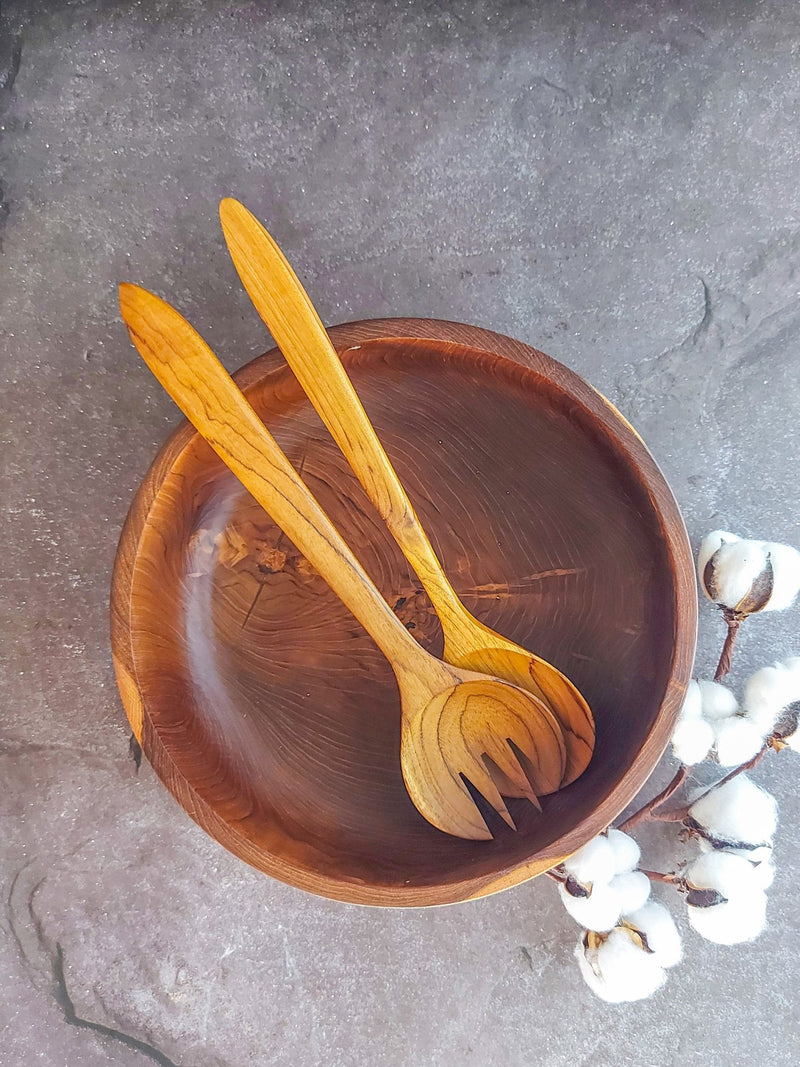 Large Wooden Salad Bowl Crafted from High-quality Wood - 30x9cm - Zapurah - Home Decor - www.zapurah.com