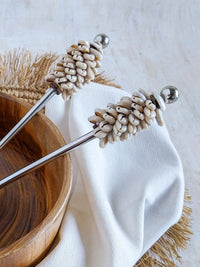 Salad Utensils with Cowrie Shells on the Handles - Set of 2 - Zapurah - Home Decor - www.zapurah.com