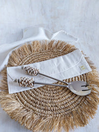Salad Utensils with Cowrie Shells on the Handles - Set of 2 - Zapurah - Home Decor - www.zapurah.com