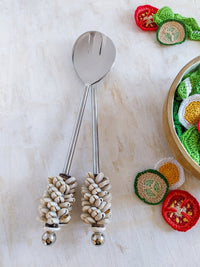Salad Utensils with Cowrie Shells on the Handles - Set of 2 - Zapurah - Home Decor - www.zapurah.com