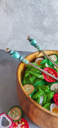 Salad Serving Spoons with Turquoise Beads on the Handles - Set of 2 - Zapurah - Home Decor - www.zapurah.com