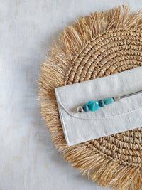 Spaghetti Spoon with Turquoise Beads for Pasta or Spaghetti - Zapurah - Home Decor - www.zapurah.com