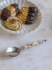BAHIRUN - Tea Spoons Beaded with Natural Cream Beads - Set of 6 - www.zapurah.com