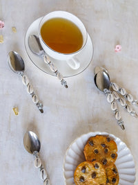 KENAZ - Coffee Spoons with Cowrie Shells - Set of 6 - www.zapurah.com - www.zapurah.com