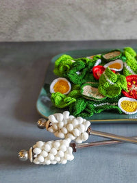 Salad Fork and Spoon with Little White Shells on the Handles - Set of 2 - Zapurah - Home Decor - www.zapurah.com