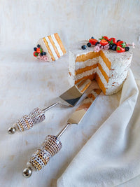 DUNIYA - Deluxe Cake Server and Knife with Dotted Cone Shells - Set of 2 - Zapurah - Home Decor - www.zapurah.com
