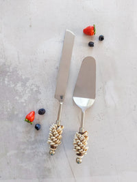 HIBAH - Luxurious Cake Slicer Set with Cowrie Shells - Set of 2 - Zapurah - Home Decor - www.zapurah.com