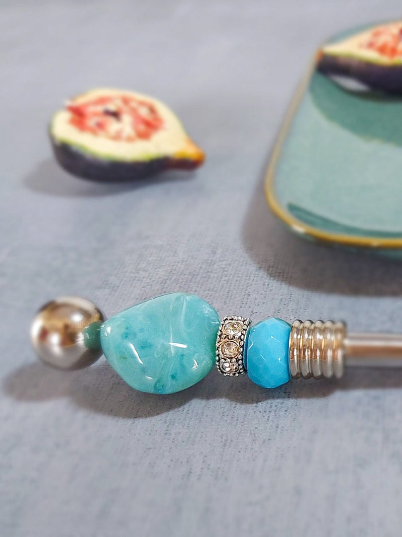 Soft Cheese Spreader Knife with Turquoise Beads for Spreading Butter, Cheese or Dips - Zapurah - Homedecor - www.zapurah.com