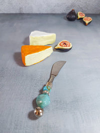 Soft Cheese Spreader Knife with Turquoise Beads for Spreading Butter, Cheese or Dips - Zapurah - Homedecor - www.zapurah.com