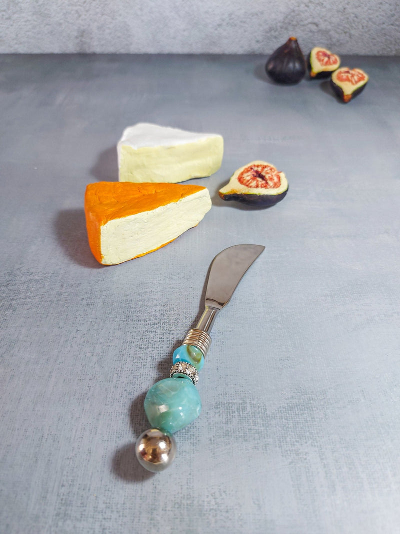 Soft Cheese Spreader Knife with Turquoise Beads for Spreading Butter, Cheese or Dips - Zapurah - Homedecor - www.zapurah.com