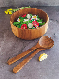 Wooden Salad Serving Bowl for Fruits, Salads, Dips, Sauces and Desserts - 28x9cm - Zapurah - Table Decor - www.zapurah.com