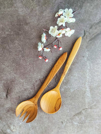 Wooden Salad Spoon and Fork Set of 2, Perfect for Serving Salads, Pastas, and More - Zapurah - Lifestyle - www.zapurah.com