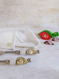 Carving Set Deluxe Cream White Beads for cutting and serving meat, fish, or poultry- Zapurah - Home Decor - www.zapurah.com