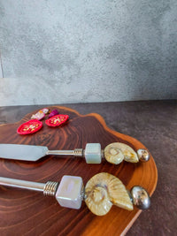 Carving Set Deluxe Cream White Beads for cutting and serving meat, fish, or poultry- Zapurah - Home Decor - www.zapurah.com