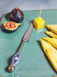 Small Cheese Slicer Knife with Blue Beads for Cutting and Spreading Cheese - Zapurah - Home Decor - www.zapurah.com