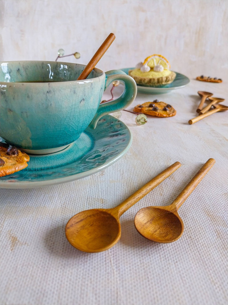 Wooden Mini Spoons for Coffee, Tea, Jam, Honey, Dips, Sauces or Sugar  - Set of 6 - Zapurah - Lifestyle - www.zapurah.com