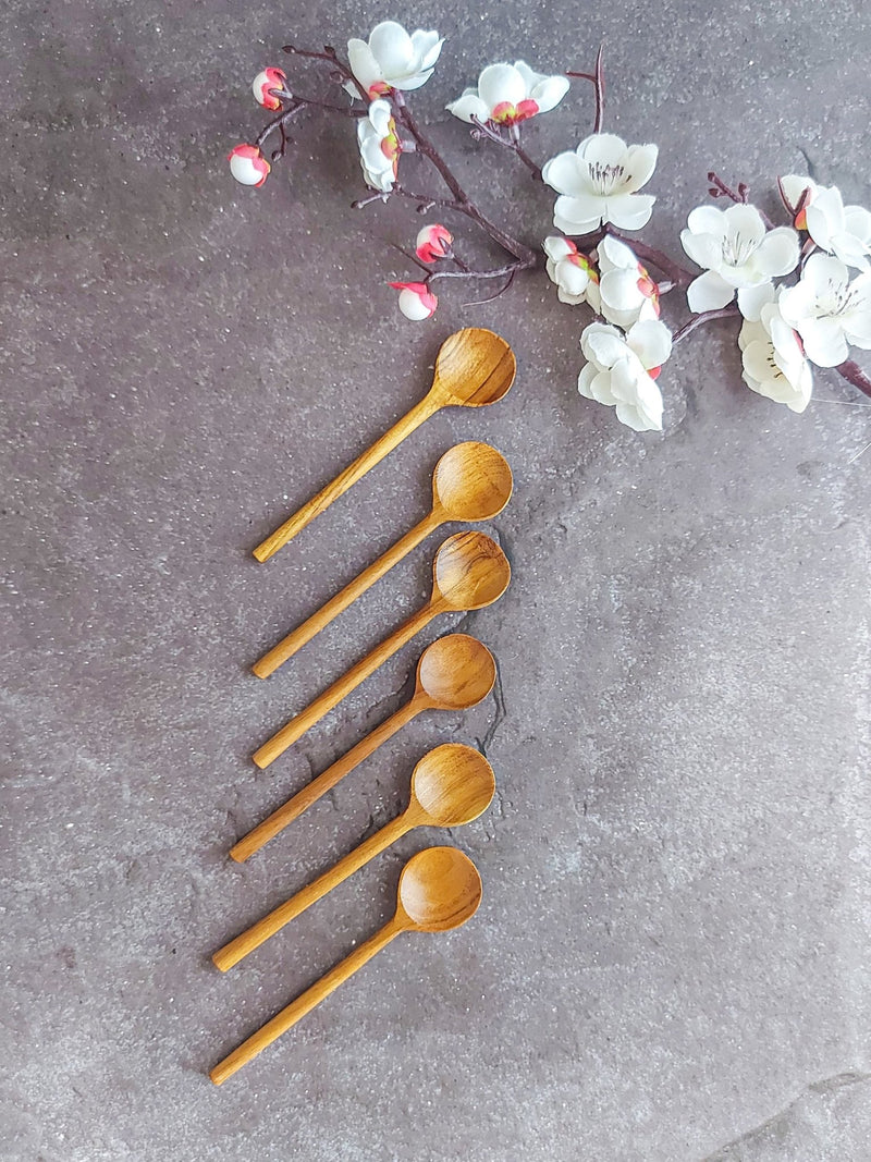 Wooden Mini Spoons for Coffee, Tea, Jam, Honey, Dips, Sauces or Sugar  - Set of 6 - Zapurah - Lifestyle - www.zapurah.com