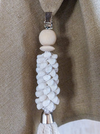 Outdoor Tablecloth Weights with Shells and Cotton Tassels - Set of 4, - Zapurah - Table Decor - www.zapurah.com