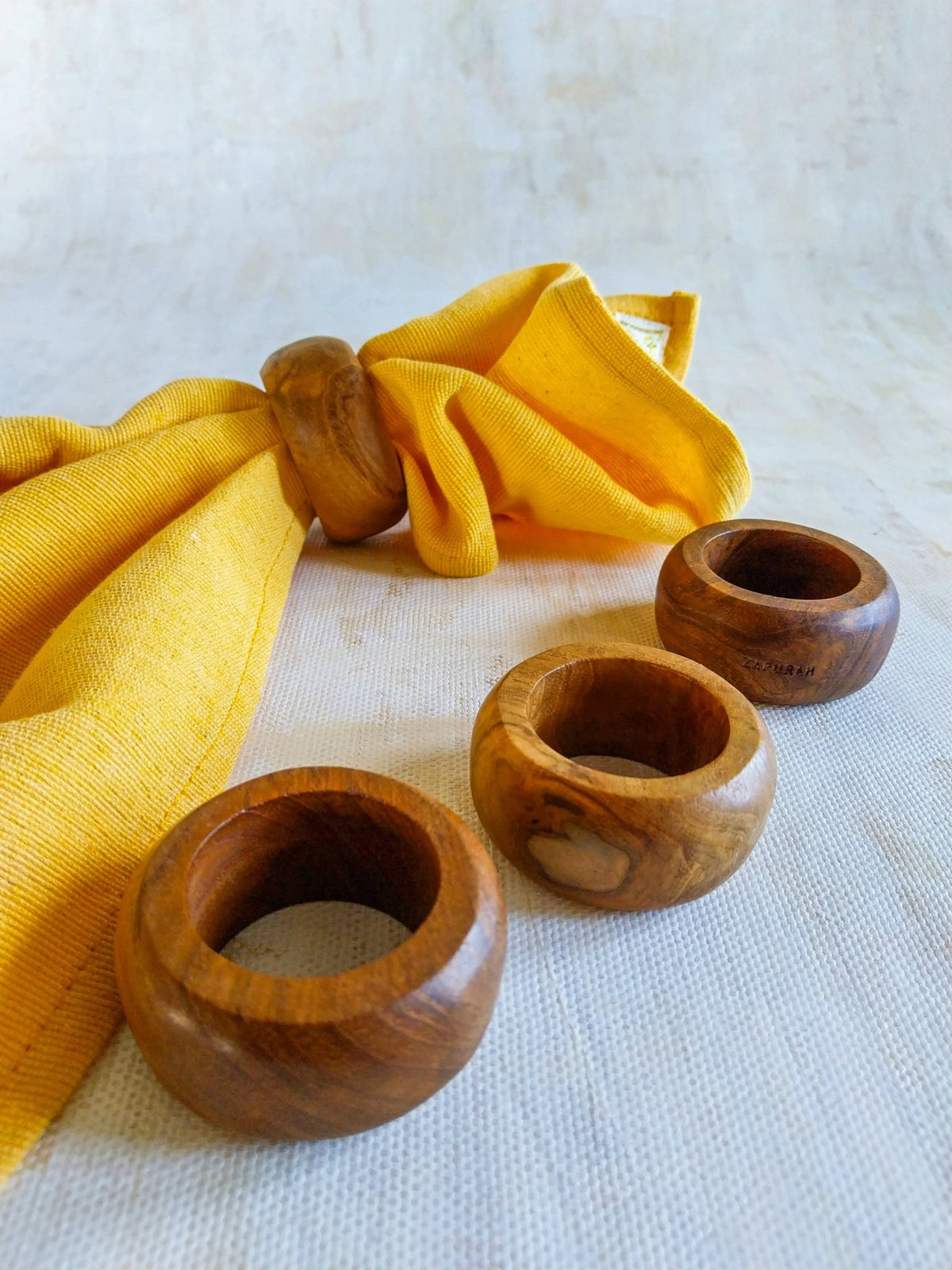 Reusable Vibrant Yellow Cotton Napkins - Set of 4 - Zapurah - Tablescapes - www.zapurah.com