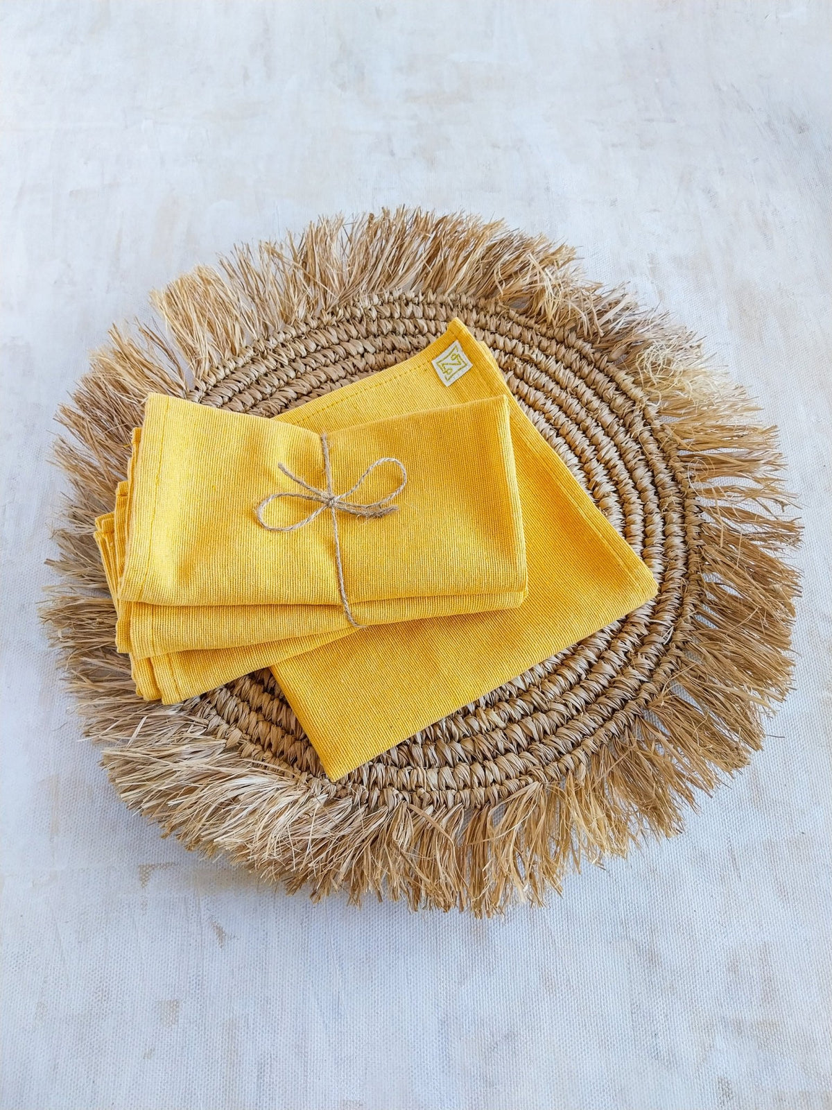 Reusable Vibrant Yellow Cotton Napkins - Set of 4 - Zapurah - Tablescapes - www.zapurah.com
