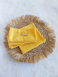 Reusable Vibrant Yellow Cotton Napkins - Set of 4 - Zapurah - Tablescapes - www.zapurah.com