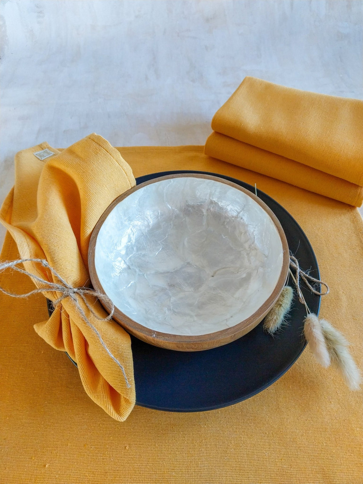 Reusable Vibrant Yellow Cotton Napkins - Set of 4 - Zapurah - Tablescapes - www.zapurah.com