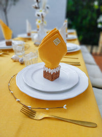 Reusable Vibrant Yellow Cotton Napkins - Set of 4 - Zapurah - Tablescapes - www.zapurah.com