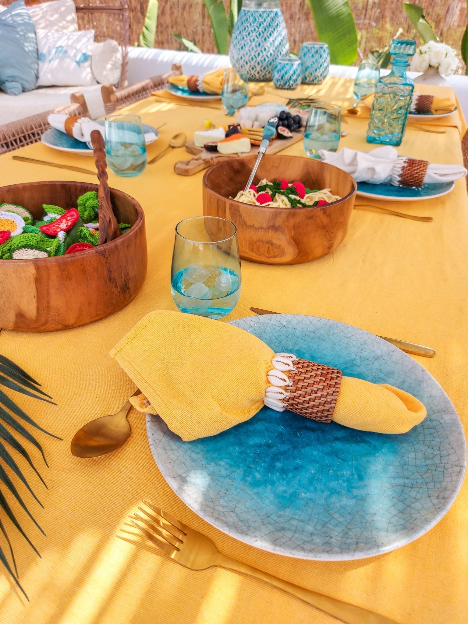 Reusable Vibrant Yellow Cotton Napkins - Set of 4 - Zapurah - Tablescapes - www.zapurah.com