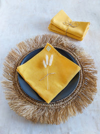 Reusable Vibrant Yellow Cotton Napkins - Set of 4 - Zapurah - Tablescapes - www.zapurah.com