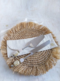 MALINA - Luxurious Cake and Pie Server with Natural Beads - Set of 2 - Zapurah - Home Decor - www.zapurah.com