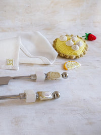 MALINA - Luxurious Cake and Pie Server with Natural Beads - Set of 2 - Zapurah - Home Decor - www.zapurah.com
