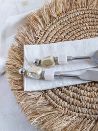 MALINA - Luxurious Cake and Pie Server with Natural Beads - Set of 2 - Zapurah - Home Decor - www.zapurah.com