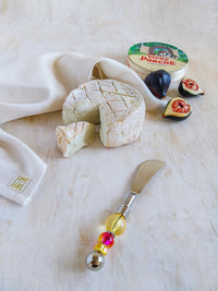 Cheese Spreader Knife with Red and Yellow Beads for Cutting and Spreading Cheese - Zapurah - Tablescapes - www.zapurah.com