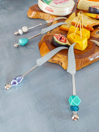 Cheddar Cheese Knife with White Beads for Cutting and Spreading Cheese - Zapurah - Home Decor - www.zapurah.com