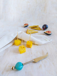 Cheese Knife with Turquoise Beads for Cutting and Spreading Cheese - Zapurah - Home Decor - www.zapurah.com