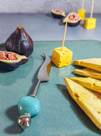 Cheese Knife with Turquoise Beads for Cutting and Spreading Cheese - Zapurah - Home Decor - www.zapurah.com