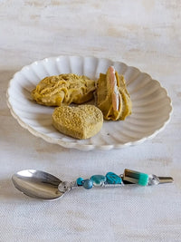 Dessert Spoons with Turquoise Beads for Coffee, Tea, Jam, Honey, Dips or Sugar - Zapurah - Tablescapes - www.zapurah.com