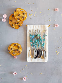 Dessert Spoons with Turquoise Beads for Coffee, Tea, Jam, Honey, Dips or Sugar - Zapurah - Tablescapes - www.zapurah.com