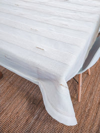 Natural Off-white 3 meter Tablecloth with Cotton Cocoons and Border - Zapurah - Table Decor - www.zapurah.com