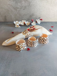 Beach Seashell Napkin Rings in Brown and White from Carved Shell - Set of 4, - Zapurah - Tablescapes - www.zapurah.com