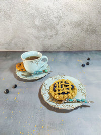 Pastry Forks set with Turquoise Beads for Cake, Pastry or Pie - Set of 6 - Zapurah - Table Decor - www.zapurah.com