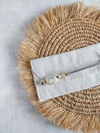 Pasta Server Spoon Cream and Golden Beads for Serving Pasta, Spaghetti or Noodles- Zapurah - Home Decor - www.zapurah.com
