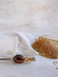 Bread Cutting Knife Deluxe with Brown Beads for cutting bread, cake, pastry and pies - Zapurah - Home Decor - www.zapurah.com