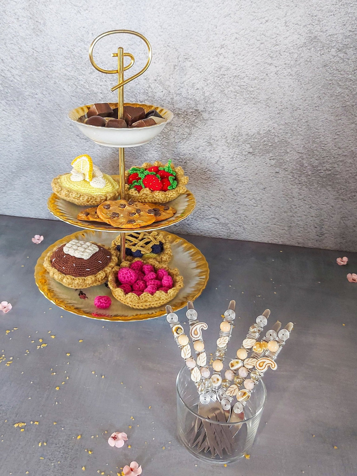 Cake Forks Wedding with Cream Beads for Wedding Cake, Pastry or Pie - Set of 6 - Zapurah - Lifestyle - www.zapurah.com