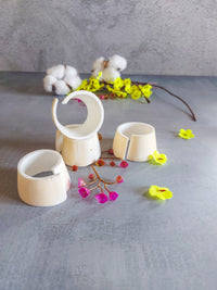 Coastal Shell Napkin Rings from White Carved Shells - Set of 4, - Zapurah - Home Decor - www.zapurah.com
