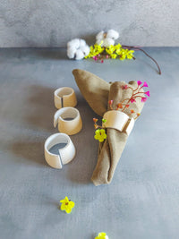Coastal Shell Napkin Rings from White Carved Shells - Set of 4, - Zapurah - Home Decor - www.zapurah.com