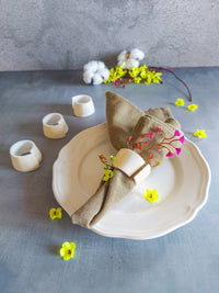 Coastal Shell Napkin Rings from White Carved Shells - Set of 4, - Zapurah - Home Decor - www.zapurah.com